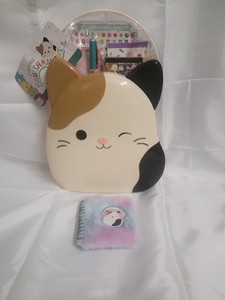 Squishmallows Creative Art Caddy and fuzzy Mini-Notebook