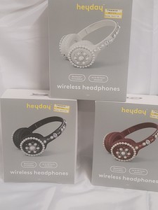 3- bedazzled Heyday wireless bluetooth 5.4 enabled headphones