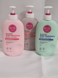 3-pack of 16oz EOS 24 Hour Moisture Body Lotion in assorted scents