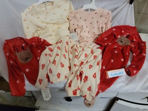 Variety of NEW baby GIRL outfits and sleepers ranging from size Newborn to 9 months