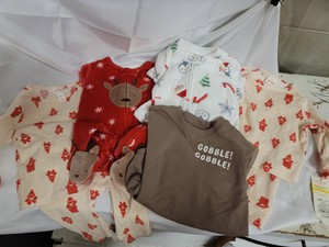 Variety of NEW baby BOY outfits and sleepers ranging from size 3 to 9 months
