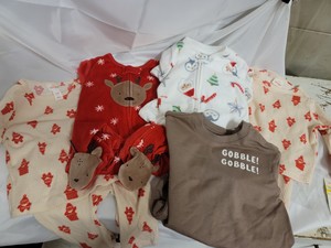 Variety of NEW baby BOY outfits and sleepers ranging from size 3 to 9 months