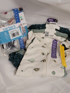 NEW Toddler BOY size 24 months 3pc Sleep and Play footie pajamas and 2T Fleece footie pajamas