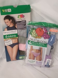 Variety of womens new 6M Fruit of the Loom bikini underwear opendamaged packages