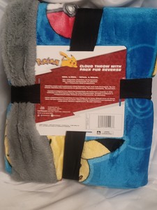 Pokmon 50x60in Cloud Microfiber Throw with faux fur reverse side