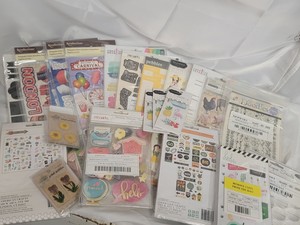 Wide variety of crafting and scrapbook stickers, rub-ons