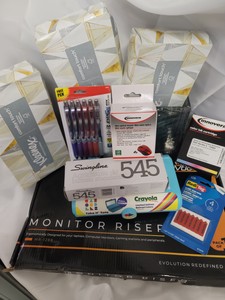 Variety of office supplies and accessories