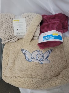 50x60in Chenelle Throw, Plush Body Pillow Cover and Wool Style Angel themed Travel Tote