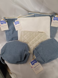 Collection of assorted size and style zipper pouch bags
