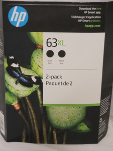 2-pack HP 63XL printer ink