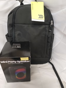 All in Motion padded Backpack with Mini USB Party Speaker
