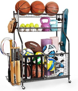 $120 Mythinglogic Rolling Sports Equipment and Toy Organizer for Garage
