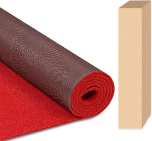 450GSM, 3ft x 20ft Red Carpet Runner for Party, Reusable TPR Non-Slip Backed Red Rug with Anti Slip for Wedding, Christmas, IndoorOutdoor