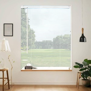 Cordless fabric Blinds 25 W x 84 H, 1 Slat White Horizontal Windows L Blind for Door, Shades, Camper, Light Filtering, Interiors, Arrive 12 Inch Narrower Indoor