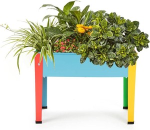 Raised Garden Bed With Legs, Galvanized Planter Box for Herbs and Vegetables (Multi-Colored)