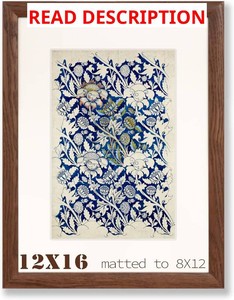 12x16 Solid Oak Frame, Matted for 8x12 Photo, Walnut Color
