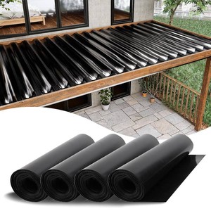 $198 Muzata 4P 50ft Black HDPE Under Deck Drainage System,12 Joist Spacing M059