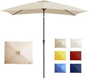 6.5 Rectangular Patio Umbrella Outdoor Table Umbrella Beige