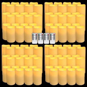 $150 YOROXRG Set of 96 Waterproof Outdoor Flameless Candles, LED Candles with 4 Remote and Timer,(H 4 5 6 x D 2.2),for Halloween Wedding Festival