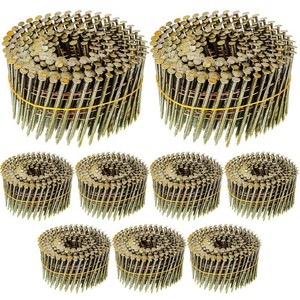 2 PACK Hotop 15-degree Coil Siding Nails, Wire Collated, 1 34 Inch 24 rolls total