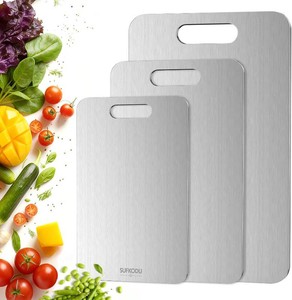 Titanium Cutting Board Set of 3, 100% Double-Sided Titanium Cutting Boards for Kitchen, Dishwasher Safe Non-Toxic Chopping Boards for Meat, Vegetables, Fruits, Raw and Cooked Food Prep (MLXL