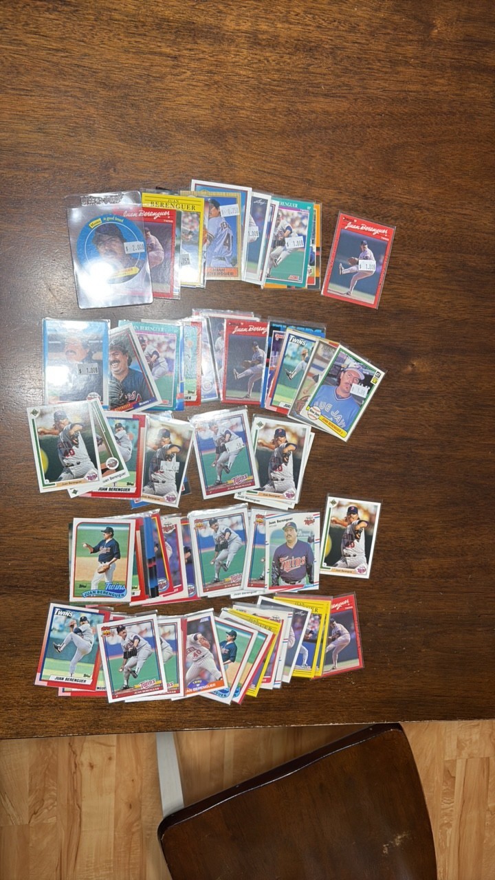 Juan Berenguer Minnesota Twins Card Lot