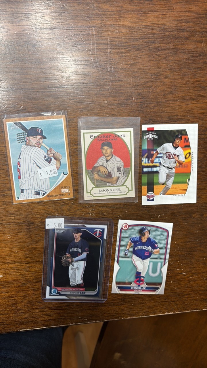 Jason Kubel and Brooks Lee Minnesota Twins Card Lot