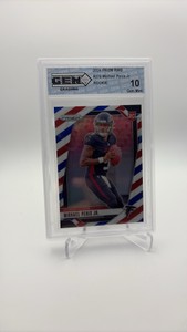 2024 Panini Prizm Red White and Blue Parallel Michael Penix Jr Rookie Card Gem Graded Perfect 10 Gem Mint