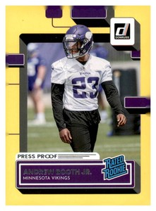 2022 Panini Donruss - Rated Rookie Andrew Booth Jr. #369 Press Proof Yellow (RC)
