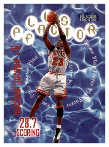 1998-99 Fleer Tradition - Plus Factor Michael Jordan #142 Insert Card