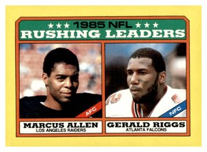1986 Topps - League Leaders Marcus Allen, Gerald Riggs #227