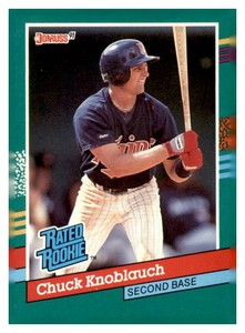 1991 Donruss - Rated Rookie Chuck Knoblauch #421 (RC)