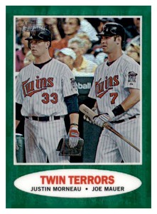 2011 Topps Heritage - Chrome Joe Mauer, Justin Morneau #C83 Green Refractor