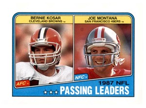 1988 Topps - Passing Leaders Joe Montana, Bernie Kosar #215