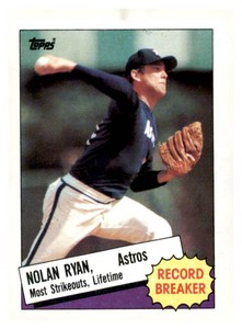 1985 Topps - Record Breaker Nolan Ryan #7