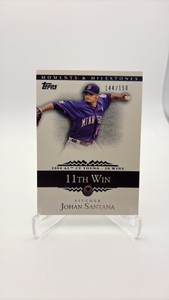 2007 Topps Moments and Milestones Johan Santana Insert Card Serial #d 144150