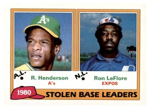 1981 Topps - League Leaders Rickey Henderson, Ron LeFlore #4