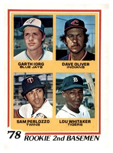 1978 Topps - Rookie 2nd Basemen Lou Whitaker, Garth Iorg, Sam Perlozzo #704 (RC)