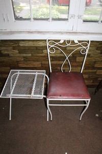 Mid-Century Patio Chair & Side Table