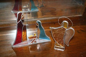 Stained Glass Nativity & Angel