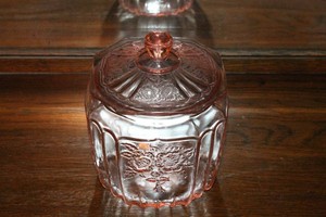 Anchor Hocking Mayfair Open Rose Glass Canister