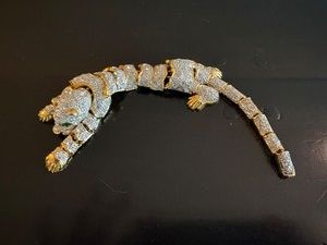 Rhinestone Leopard Brooch