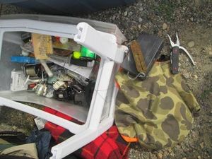 Penn, ambassadeur and pflueger fishing reels with organizer drawer, assorted gear and accessories
