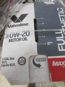 5 Gallon bag of SAE0W-20 motor oil