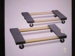 Pair of wood moving dollys