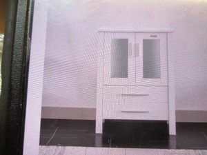 24 in. W x 19.7 in. D x 32 in. H Bath Vanity in White with Waterproof MDF Top