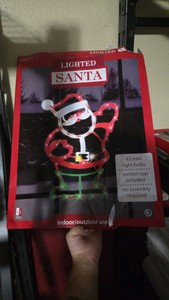 2 Lighted Santas