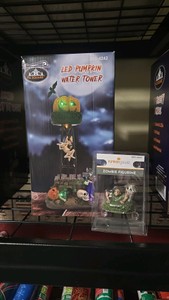 Halloween LED Pumpkin Water Tower with Zombie Figurine