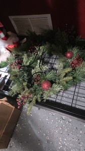 LED Wreath, Wreath Holder and 2 Cinnamon Broom Sticks