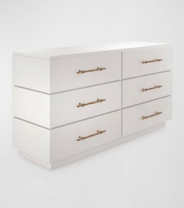 Casa Ispirata Mattone 6 Drawer Dresser in Lino Bianco - MSRP $4,208